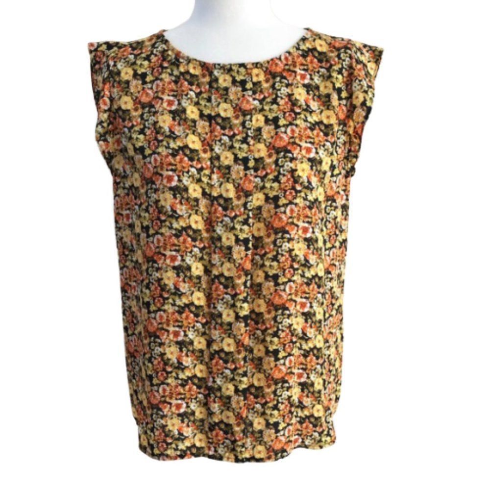 TAHARI floral sleeves blouse